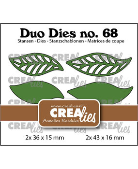 Crealies Duo Dies No. 68 Leaves 19, Solid + Open (CLDD68)