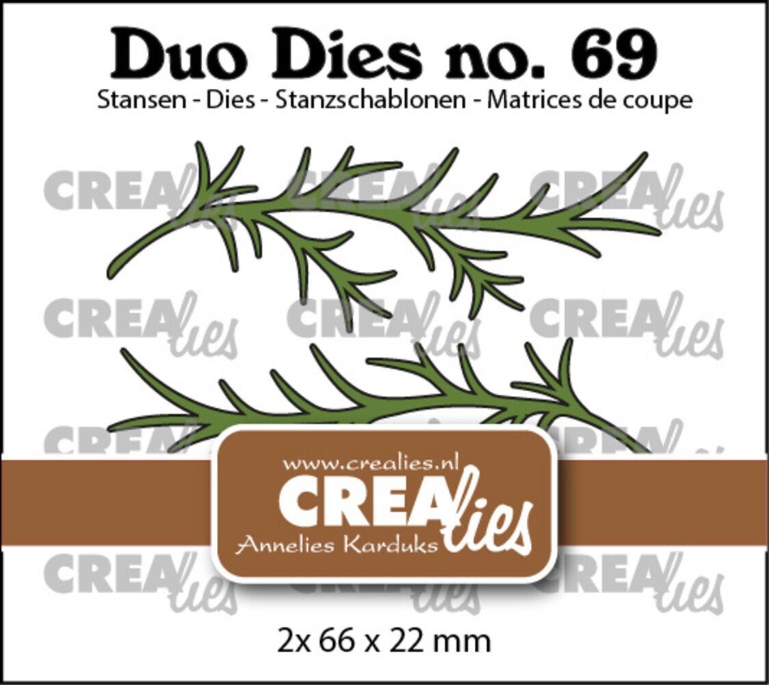 Crealies Duo Dies No. 69 Branches A, Small (CLDD69)