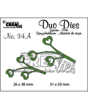 Crealies Duo Stansen No. 34A Blaadjes 4 Spiegelbeeldig (CLDD34A)