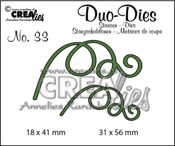 Crealies Duo Dies No. 33 Leaves 3 (CLDD33) Crealies Duo Dies No. 33 Leaves 3 (CLDD33)