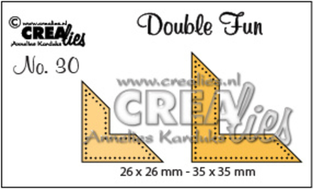 Crealies Double Fun Stansen No. 30 Hoekjes Met Stippen (CLDF30) Crealies Double Fun Stansen No. 30 Hoekjes Met Stippen (CLDF30)