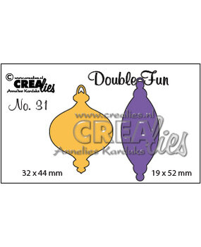 Crealies Double Fun Dies No. 31 Christmas Ornament A+B Solid Small (CLDF31)