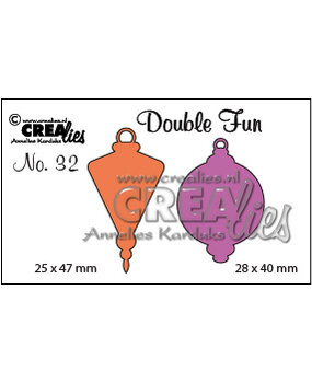 Crealies Double Fun Stansen No. 32 Kerstbal C+D Dicht Klein (CLDF32)