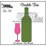 Crealies Double Fun Dies No. 36 Champagne Flute+Bottle of Wine Small (CLDF36)