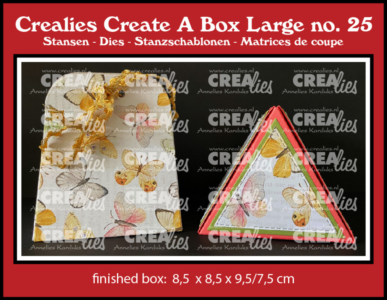 Crealies Create A Box Large Stansen No. 25 Driehoek Doos Groot (CCABL25)