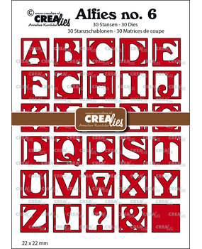 Crealies Alfies Die Set No. 6 Alphabet in Squares (CLALF06)