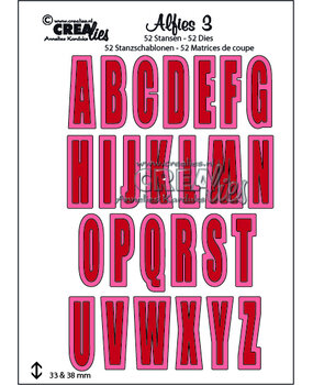 Crealies Alfies Stansenset No. 3 Hoofdletters Met Schaduw (CLALF03)