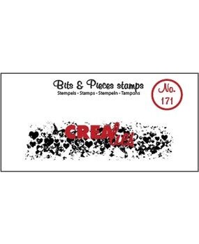 Crealies Bits & Pieces Stempels No. 171 Grunge Hartjes (Langwerpig) (CLBP171)