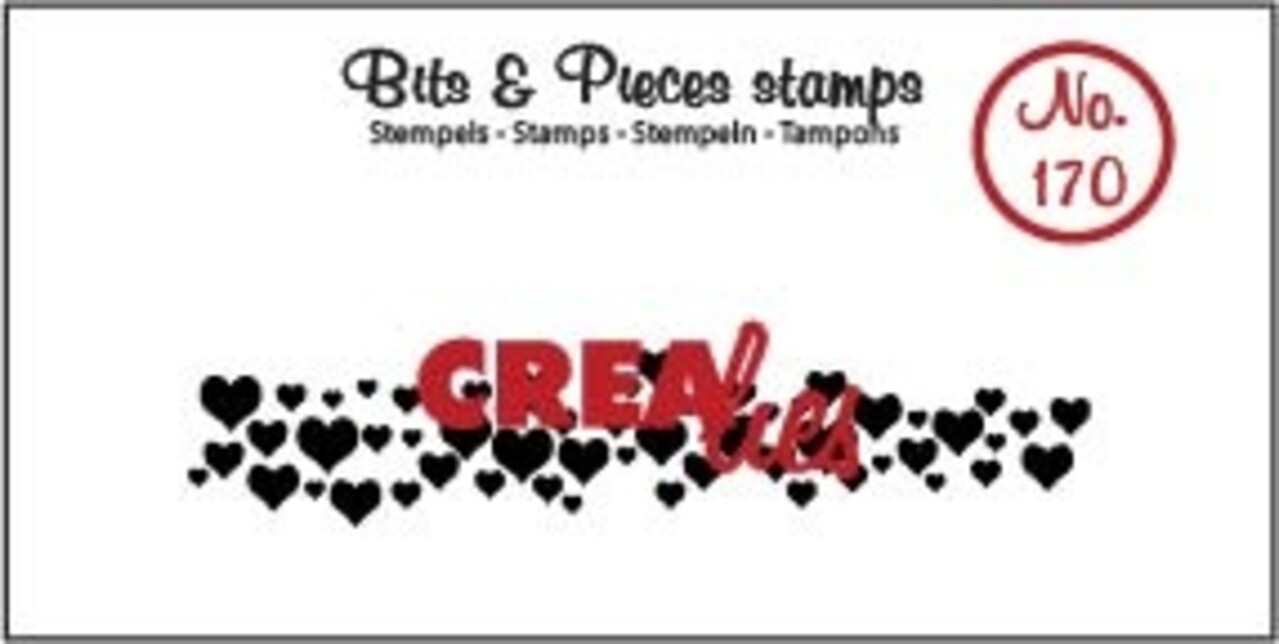 Crealies Bits & Pieces Stamps No. 170 Hearts (Strip) (CLBP170)