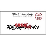 Crealies Bits & Pieces Stempels No. 170 Hartjes (Langwerpig) (CLBP170)