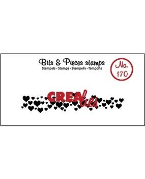 Crealies Bits & Pieces Stempels No. 170 Hartjes (Langwerpig) (CLBP170)