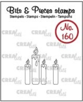 Crealies Bits & Pieces Stempels No. 160 Kaarsjes (Omlijning) (CLBP160)