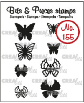 Crealies Bits & Pieces Stempels No. 155 Mini Vlinders 5 + 6 (CLBP155)