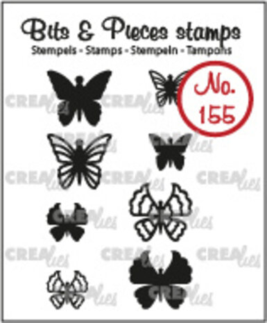 Crealies Bits & Pieces Stempels No. 155 Mini Vlinders 5 + 6 (CLBP155)