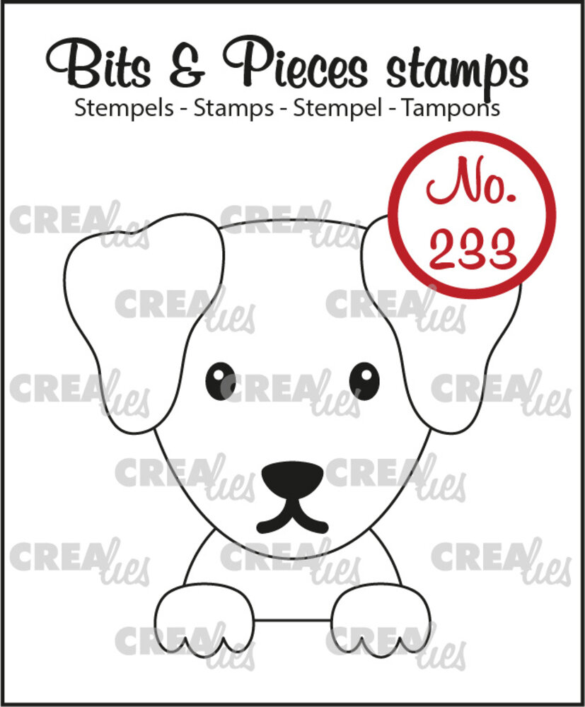 Crealies Bits & Pieces Stamps No. 233 Hond (CLBP233)