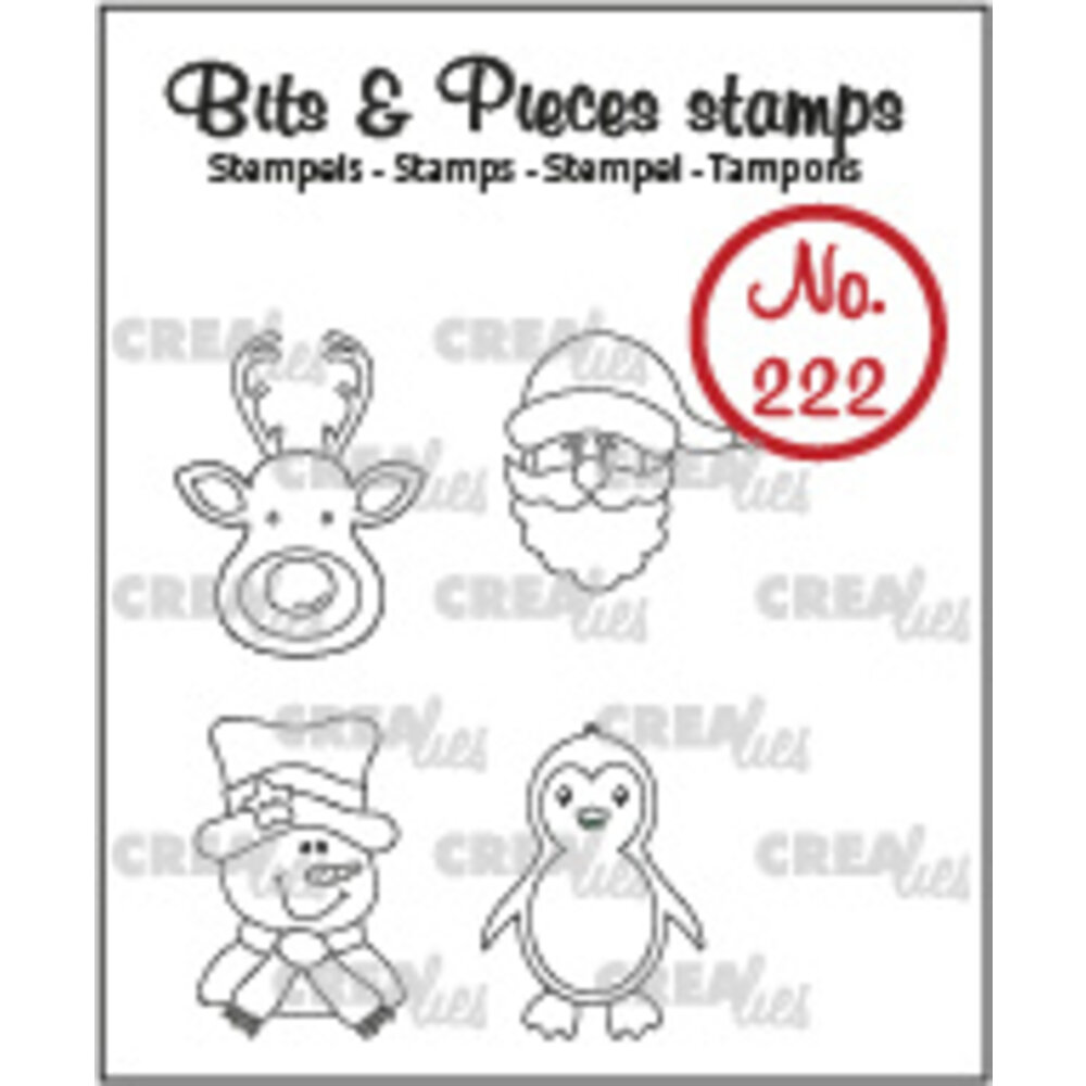 Bits & Pieces Stempels No. 222 Mini Rendier Kerstman Sneeuwpop Pinguïn