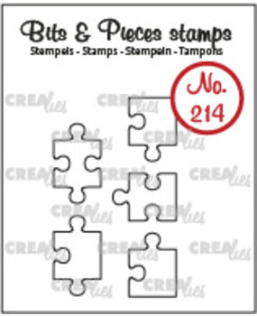Crealies Bits & Pieces Stempels No. 214 Puzzelstukjes (Omlijning) (CLBP214)