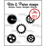 Crealies Bits & Pieces Stempels No. 211 Tandwielen Klein (Dicht) (CLBP211)