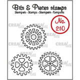 Crealies Bits & Pieces Stamps No. 210 Gears (Outline) (CLBP210)