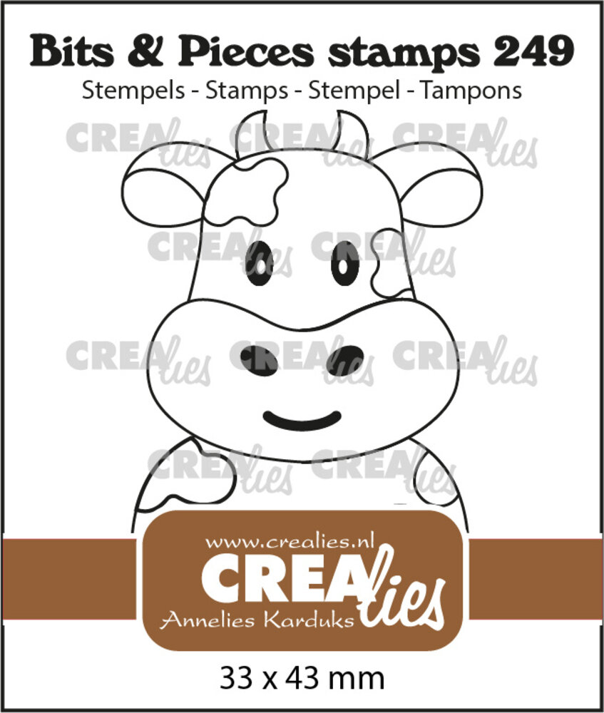 Crealies Bits & Pieces Stamps No. 249 Cow (CLBP249)
