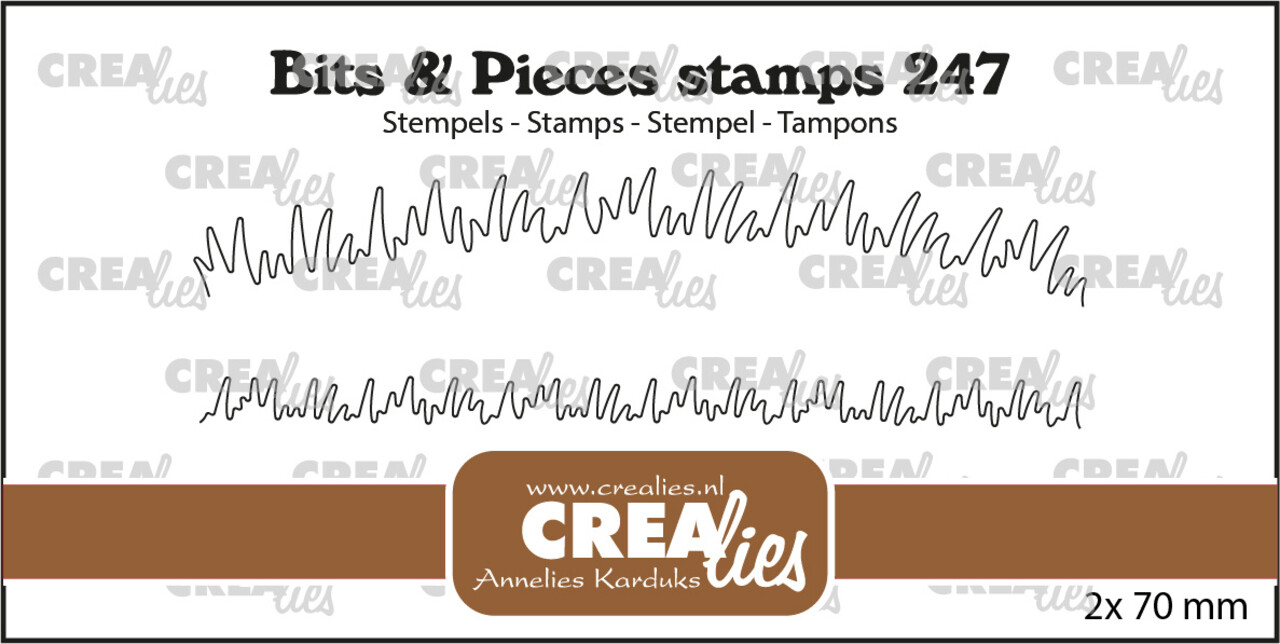 Crealies Bits & Pieces Stempels No. 247 Gras Gebogen En Recht (CLBP247)