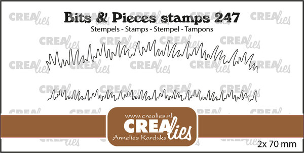 Crealies Bits & Pieces Stempels No. 247 Gras Gebogen En Recht (CLBP247)