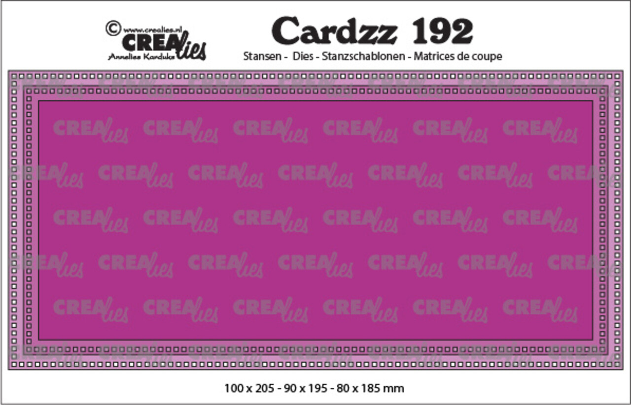 Crealies Cardzz Dies No. 192 Slimline L With Small Squares (CLCZ192)