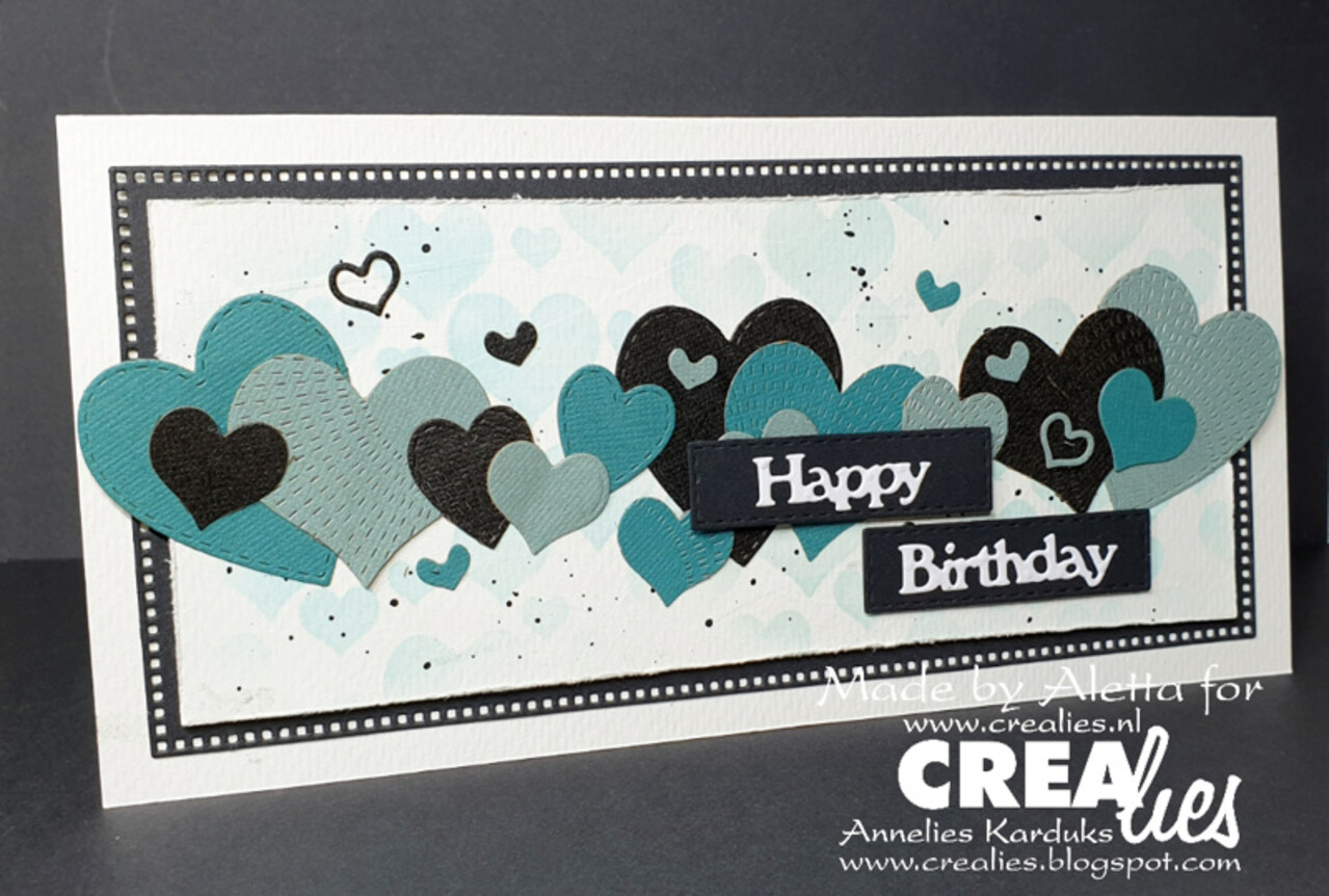 Crealies Cardzz Stansen No. 192 Slimline L Met Kleine Vierkantjes (CLCZ192)