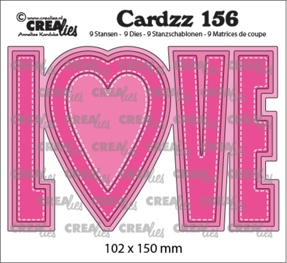 Crealies Cardzz Dies No. 156 Love (Cardsize) (CLCZ156)