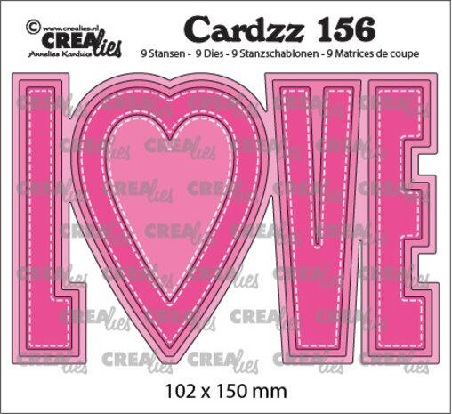 Crealies Cardzz Dies No. 156 Love (Cardsize) (CLCZ156)