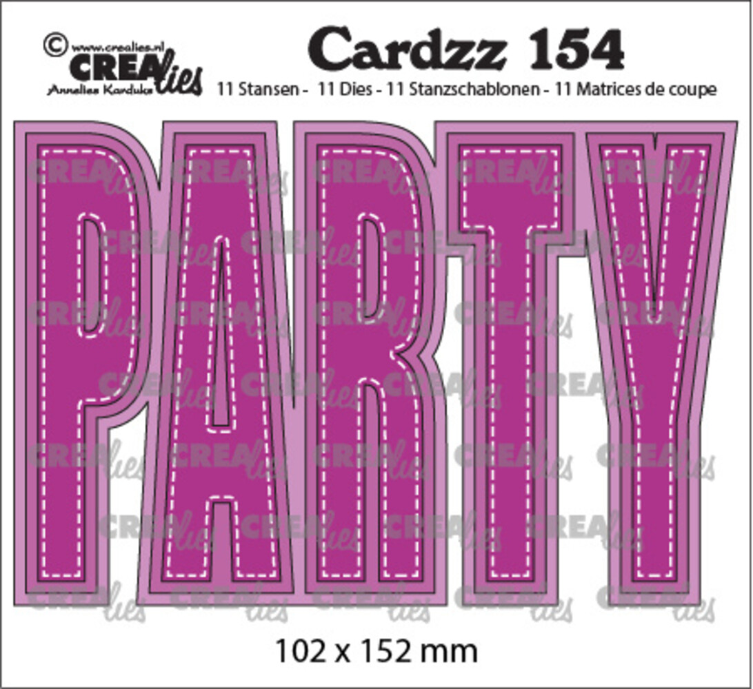 Crealies Cardzz Stansen No. 154 Party (Kaartformaat) (CLCZ154)