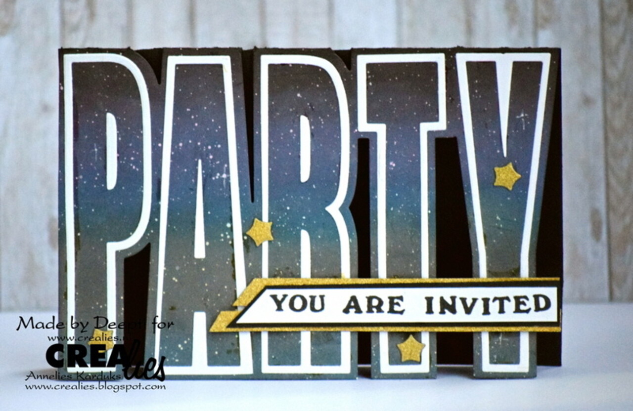 Crealies Cardzz Stansen No. 154 Party (Kaartformaat) (CLCZ154)