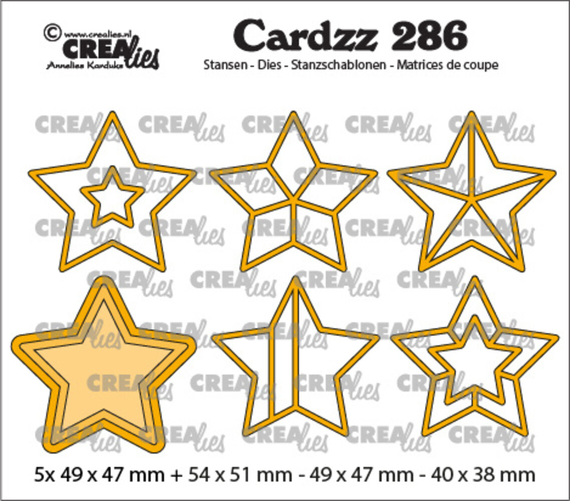 Crealies Cardzz Dies No. 286 Stars (CLCZ286)