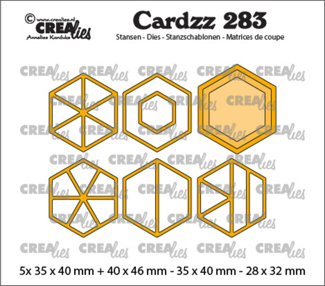 Crealies Cardzz Dies No. 283 Elements Hexagons (CLCZ283)