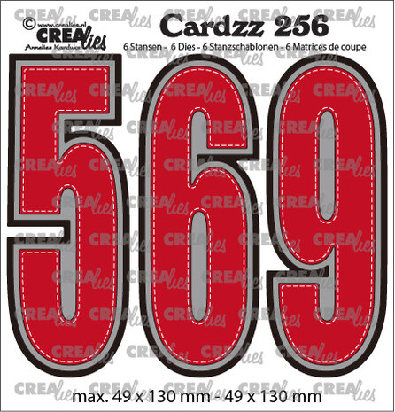 Crealies Cardzz Stansen No. 256 Cijfers 5, 6 En 9 (CLCZ256)