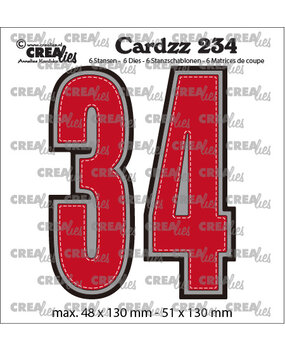 Crealies Cardzz Stansen No. 234 Cijfers 3 En 4 (CLCZ234)