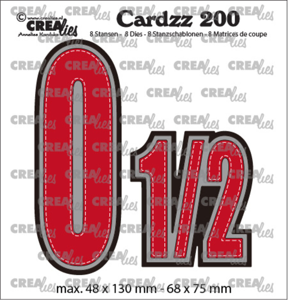 Crealies Cardzz Dies No. 200 Numbers 0 and 1/2 (CLCZ200) Crealies Cardzz Dies No. 200 Numbers 0 and 1/2 (CLCZ200)