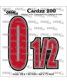 Crealies Cardzz Dies No. 200 Numbers 0 and 1/2 (CLCZ200)