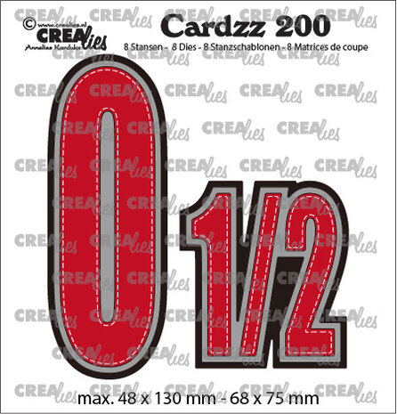 Crealies Cardzz Dies No. 200 Numbers 0 and 1/2 (CLCZ200) Crealies Cardzz Dies No. 200 Numbers 0 and 1/2 (CLCZ200)
