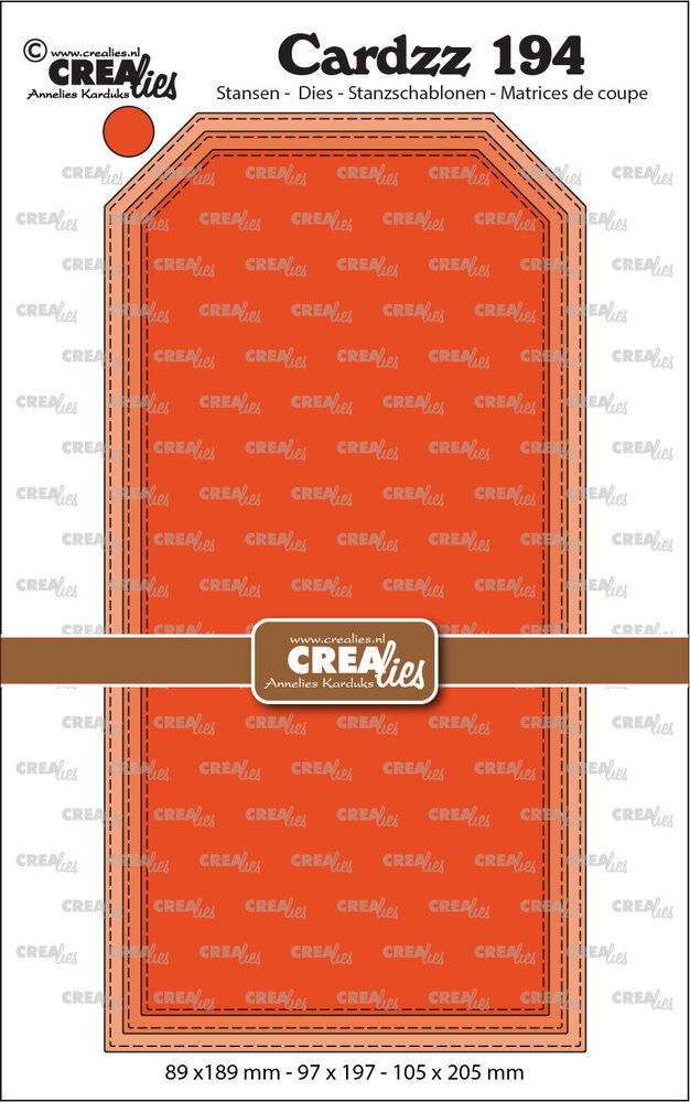 Crealies Cardzz Dies No. 194 Slimline Tags With Stitchline (CLCZ194)