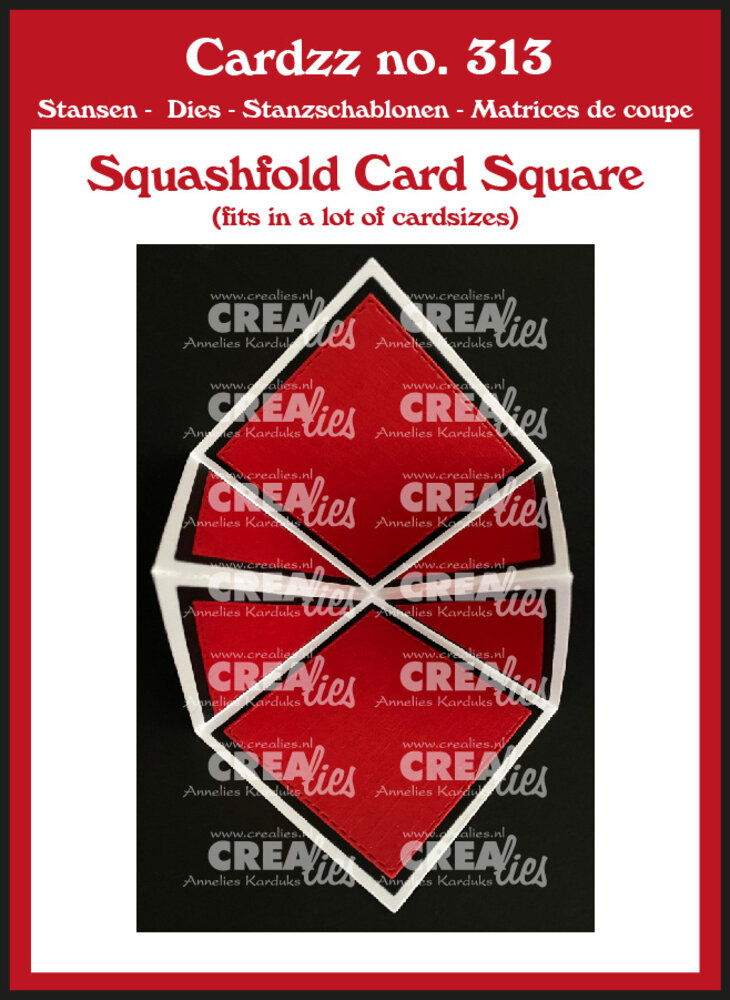 Crealies Cardzz Stansen No. 313 Squashfold Card Vierkant (CLCZ313)
