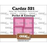 Crealies Cardzz Stansen No. 321 Pocket & Envelope Met 4 Rechthoekige Flapjes (CLCZ321)