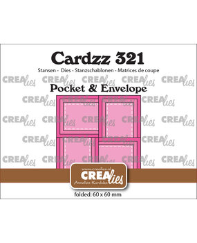 Crealies Cardzz Stansen No. 321 Pocket & Envelope Met 4 Rechthoekige Flapjes (CLCZ321)