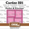 Crealies Cardzz Stansen No. 321 Pocket & Envelope Met 4 Rechthoekige Flapjes (CLCZ321)