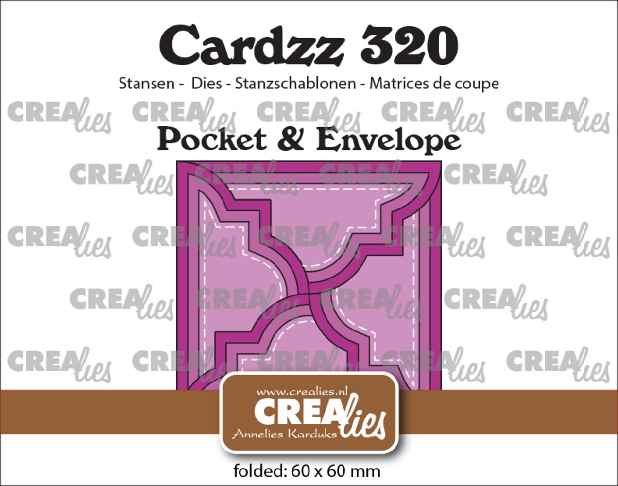 Crealies Cardzz Stansen No. 320 Pocket & Envelope Met 4 Klassieke Flapjes (CLCZ320)