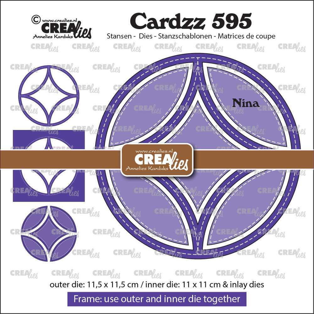 Crealies Cardzz Stansen No. 595 Frame & Inlay Nina (CLCZ595)