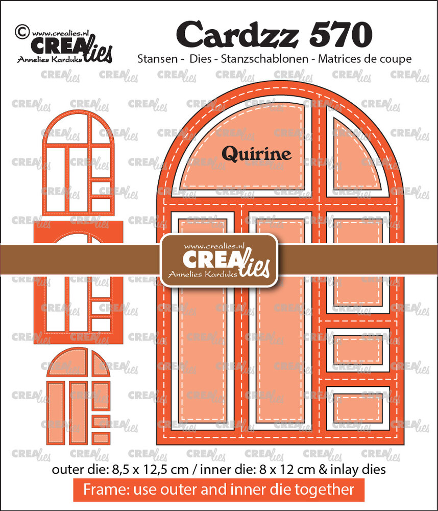 Crealies Cardzz Dies No. 570 Frame & Inlay Quirine (CLCZ570)