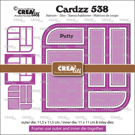 Crealies Cardzz Dies No. 538 Frame & Inlay Patty (CLCZ538)