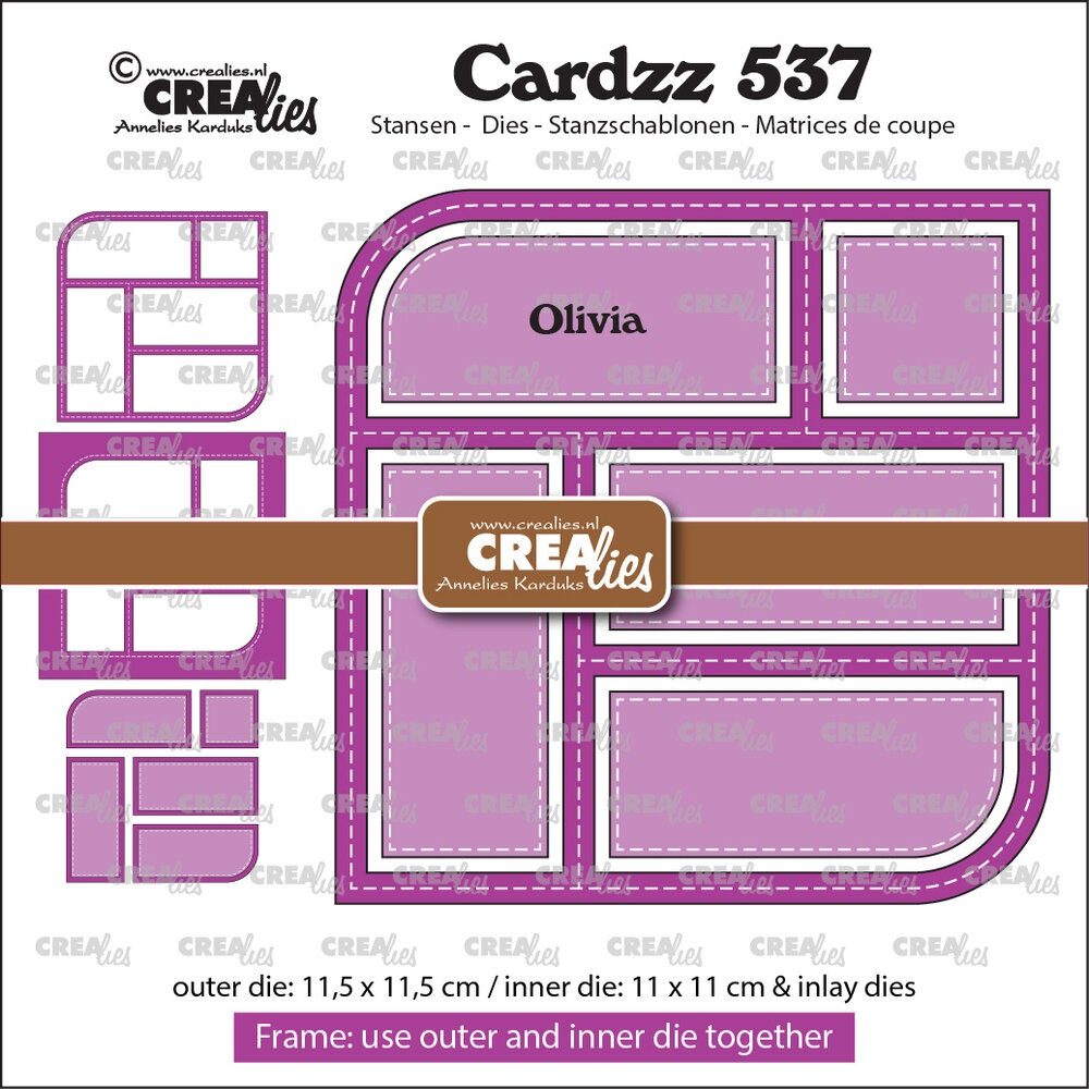 Crealies Cardzz Stansen No. 537 Frame & Inlay Olivia (CLCZ537)