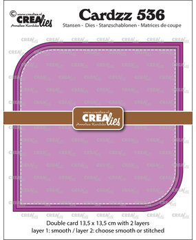 Crealies Cardzz Dies No. 536 Double Square Card with 2 Rounded Corners (CLCZ536)